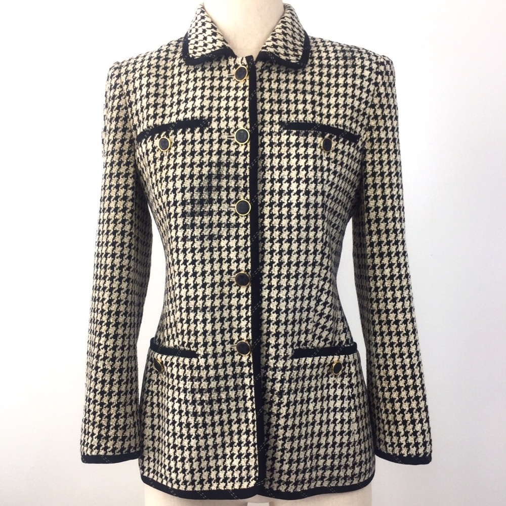 Escada Margaretha Ley Chenille Houndstooth Jacket